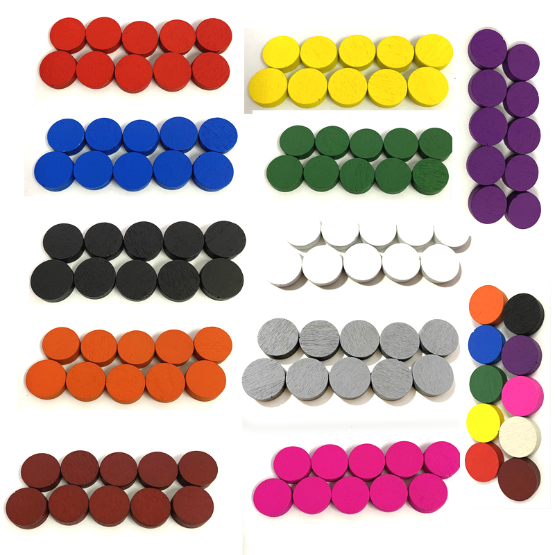 Board Game Vector - 50 ชิ้น 15*5 มม.11 สีไม้ Disk