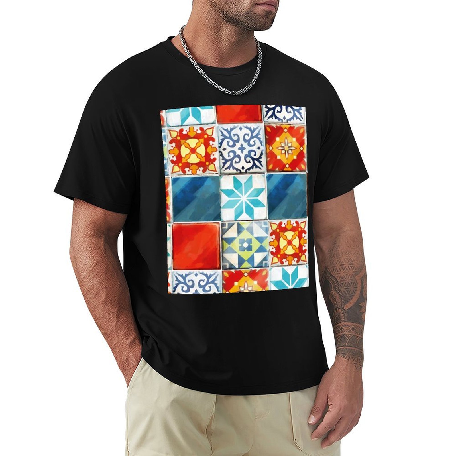 Board Game Azul - เสื้อยืดลายกระเบื้องอาซูเลโฮสีสันสดใสจากเกมกระดาน Azul เสื้อยืด เสื้อยืดสั่งทำพิเศษ