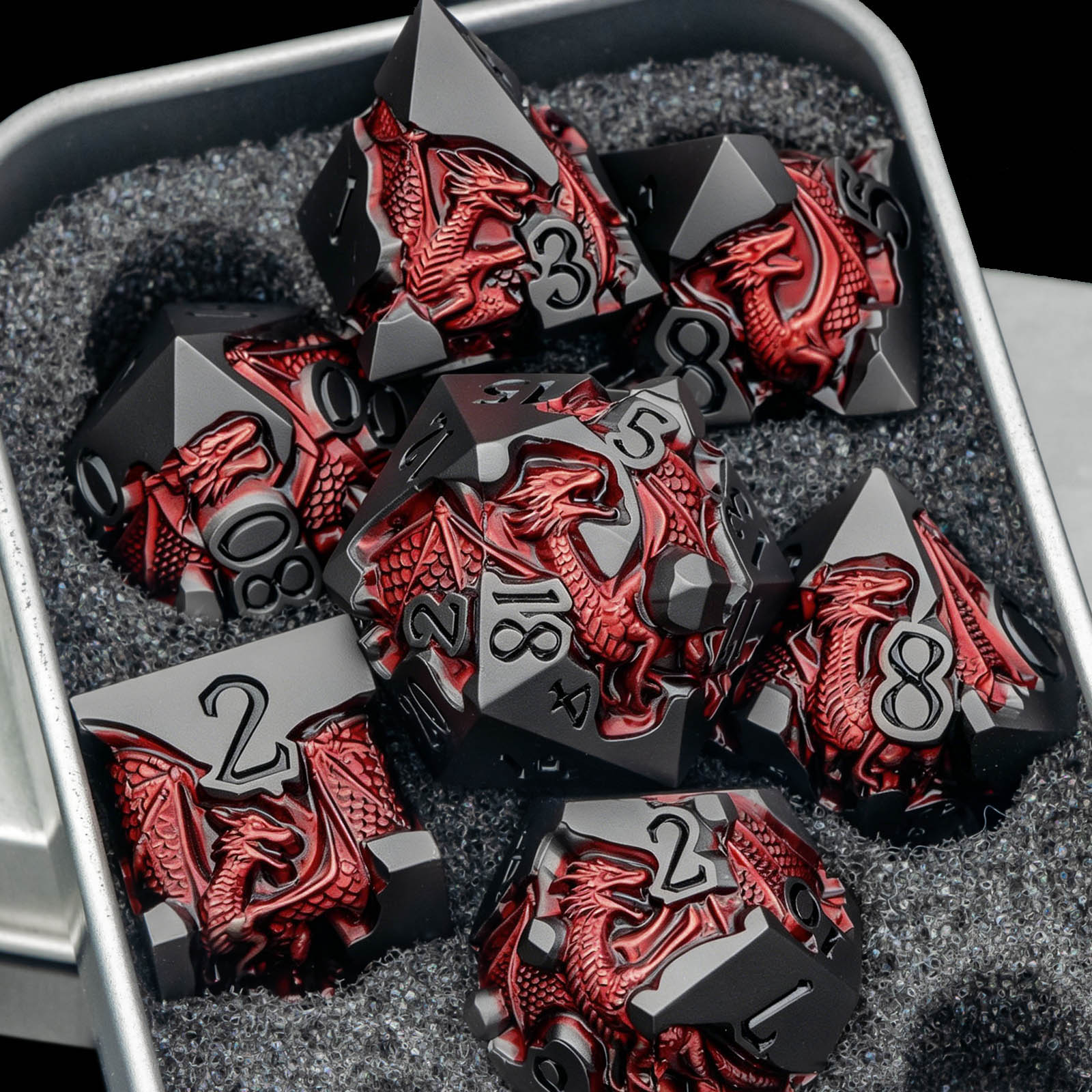 Board Game Dungeons And Dragons - ชุดลูกเต๋ามังกรสำหรับเกมสวมบทบาท DND, ชุดลูกเต๋าโลหะ D&D Dungeons and