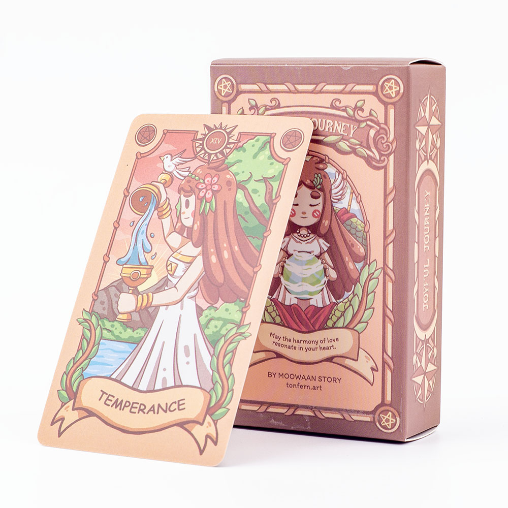 Board Game Research - Joyful Journey Tarot Deck -78 การ์ดเกมกระดานน่ารักภาพประกอบโอบกอดความสว่าง,ความรัก,และความอบอุ่น