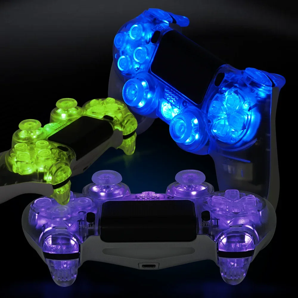 Board Game Design - ออกแบบใหม่คอนโทรลเลอร์เกมไร้สายเปลี่ยนแผงวงจรชุดควบคุมบอร์ด LED Gamepad ส่องสว่างชุดสําหรับ PS4