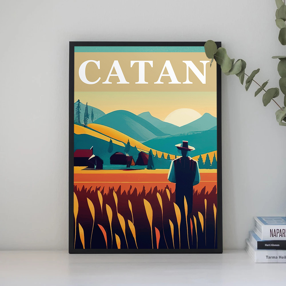 โปสเตอร์เกมกระดานแนวเรโทรวิงเก - Board Game Catan บทวิจารณ์และราคา