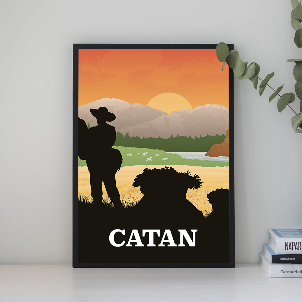 โปสเตอร์เกมกระดานแนวเรโทรวิงเก - Board Game Catan บทวิจารณ์และราคา