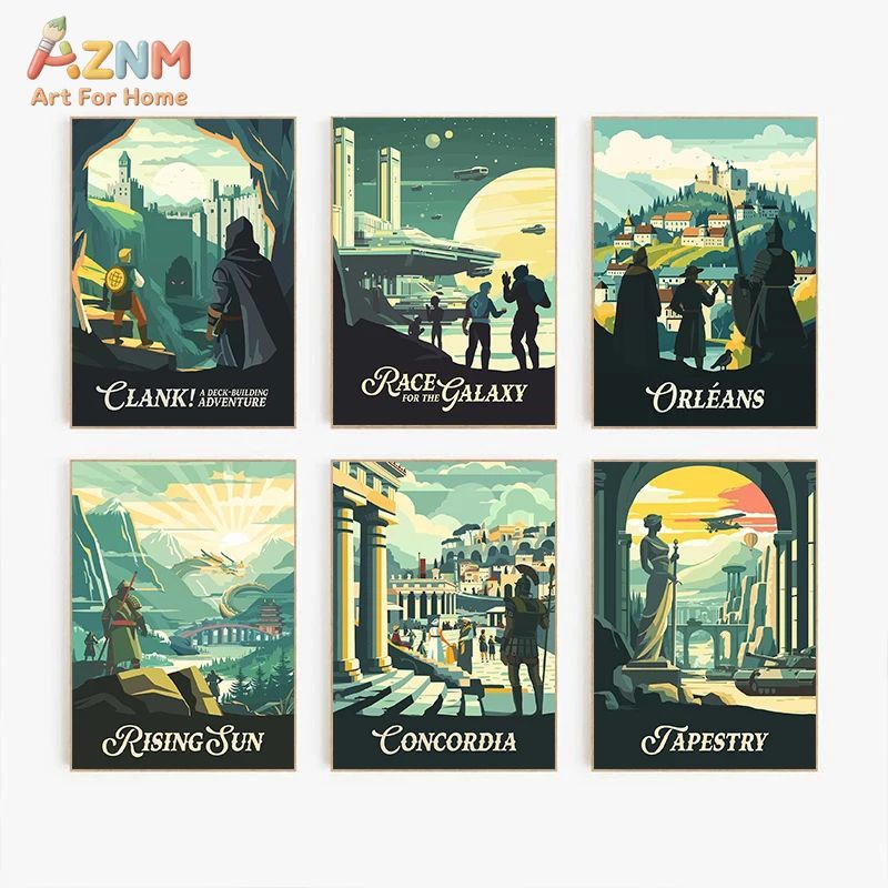 AZNM Retro Board Game Art โปสเ - Board Game Vintage บทวิจารณ์และราคา