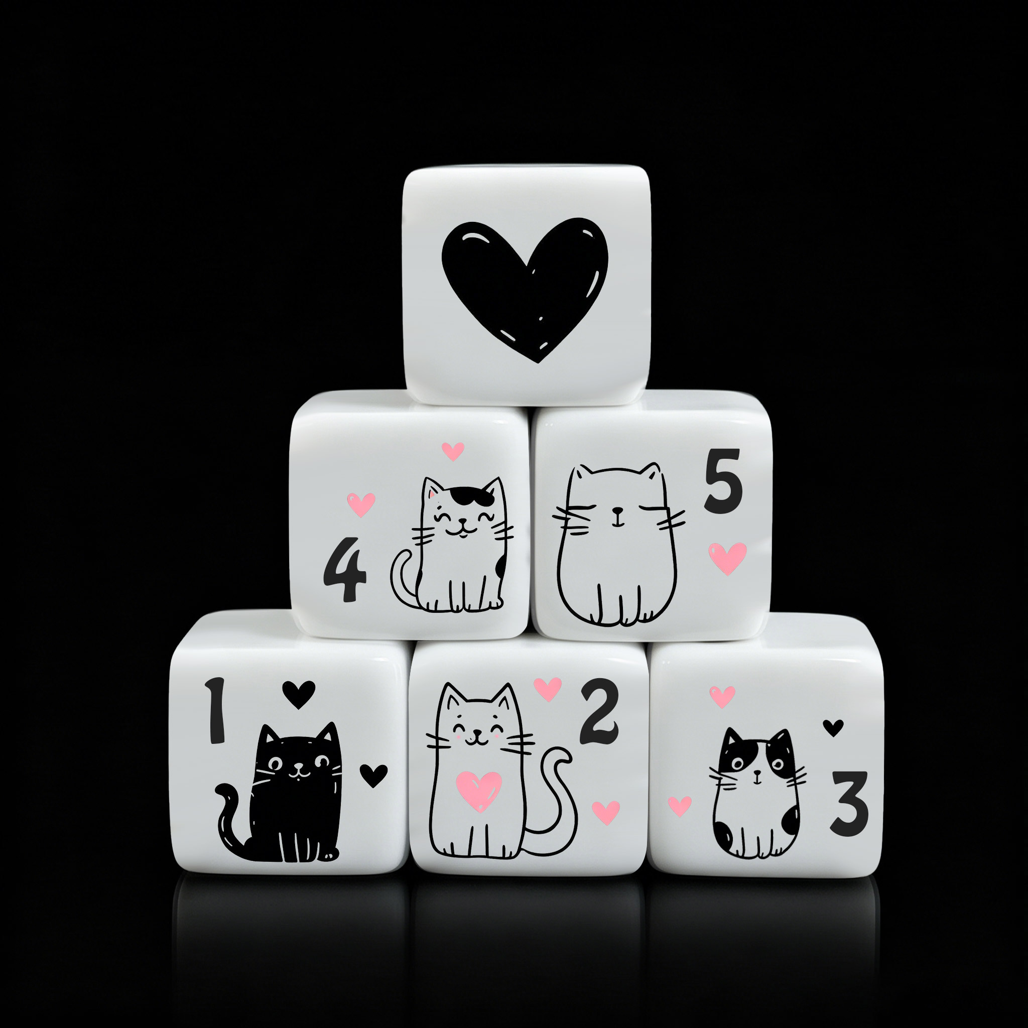 12 ชิ้น/ชุด ลูกเต๋ารูปแมวน่ารั - Board Game Design บทวิจารณ์และราคา