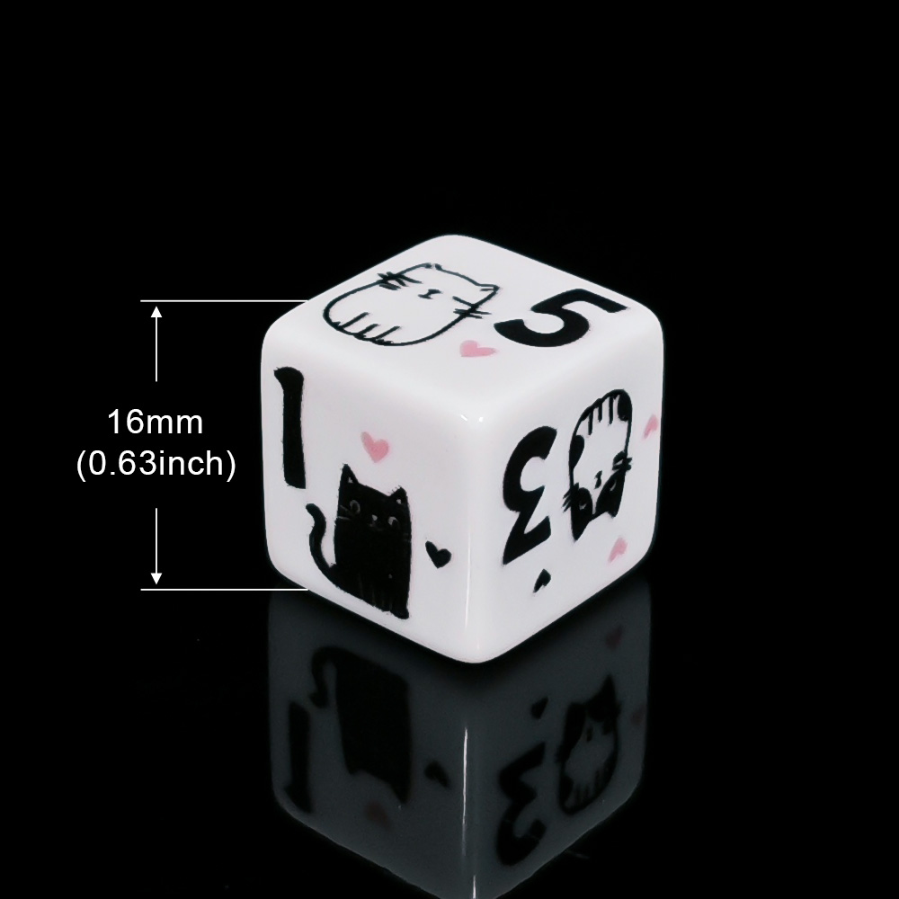 12 ชิ้น/ชุด ลูกเต๋ารูปแมวน่ารั - Board Game Design บทวิจารณ์และราคา